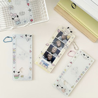 Porte-cartes en acrylique à quatre carrés pour chiot mignon Porte-clés Kpop