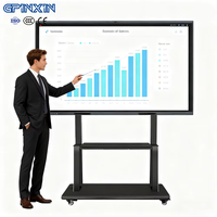 Panel Layar Sentuh PC OPS Slot Sistem Ganda 55 65 75 98 100 Inci Papan Interaktif Clever Touch 4k hd Smart Display Whiteboard