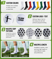 Nouvelles chaussettes de football antidérapantes, chaussettes de sport respirantes en coton tricoté, chaussettes de football avec grip pour hommes et femmes, chaussettes de sport pour la gym