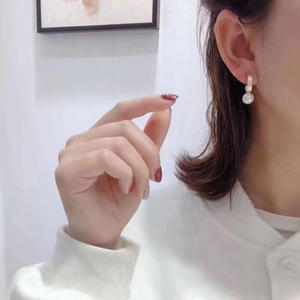 WENCHI Argent 925 Accessoires de perles DIY Support creux Boucles d'oreilles à double perle avec perles de 6-9 mm Modèle 11352 Chine - Product Image 3