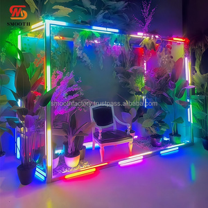 กรอบตู้โชว์โลหะไฟ LED เรียบทันสมัยสินค้ามาใหม่กล่องนิตยสารแบบโค้งสี่เหลี่ยม RGB สำหรับงานกิจกรรมและตกแต่งงานปาร์ตี้ - Product Image 2