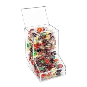 L Shaped Clear Acrylic Candy Display Storage Box With Lid Shoe Shape Acrylic Candy Holder For Shop