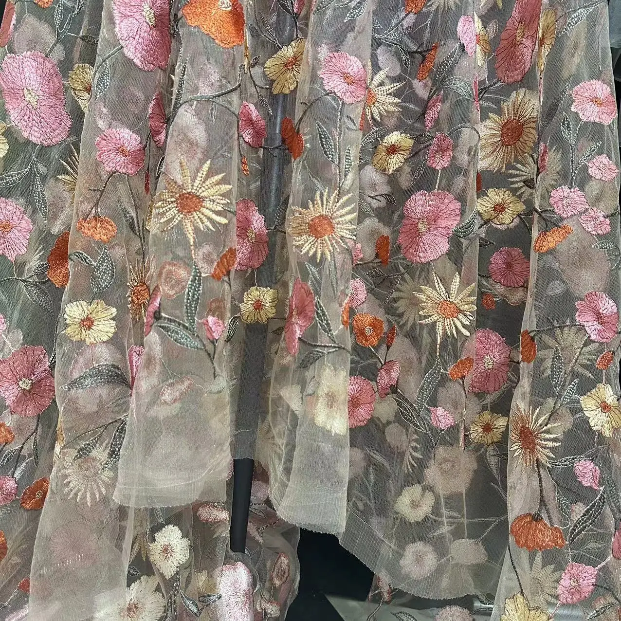 3D hoa ăn mặc bông thêu ren phi ren vải 2021 đám cưới sequin ren vải phi cho Ăn mặc