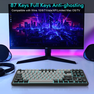 Clavier et souris de jeu TKL filaires USB RVB rétroéclairés 87 touches mécaniques à interrupteurs rouges en aluminium ABS design ergonomique pour K620 - Product Image 4