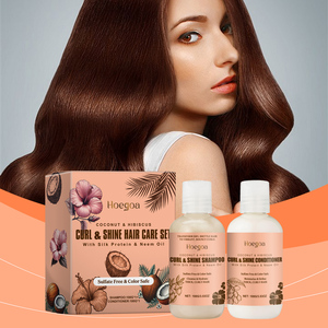 Set de Cuidado Capilar Hidratante de Coco Hoegoa - Champú Limpiador, Hidratante, para Rizos, Moldeador de Elasticidad y Voluminizador - Product Image 2