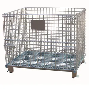 Pliante en métal Papillon Fil Maille Palette Logistique De Stockage Panier Cage Pour Le Vin