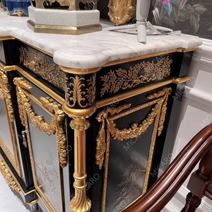 Armoire de table <span class=keywords><strong>console</strong></span> de salon de sculpture à la main en marbre en bois massif classique français de luxe - Product Image 5