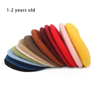 2024 High Quality Custom Logo Boina Cap Beret Hat for Kids Children Unisex Party Hat 100% Wool Multi Color Wool for Women 10pcs