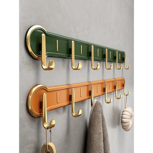 Wall Mounted Hooks 6 Hooks Strong Adhesive No Drilling Required For Bathroom Toilet Easy Installation Contemporary Style - Product Image 1