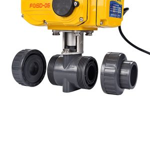 Vanne à boisseau motorisée en PVC de 2 pouces pour traitement de l'eau, 110 V, à trois voies, pour piscine, personnalisable OEM, vente en gros - Product Image 3