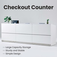 Comptoir de réception moderne en bois renforcé avec déflecteur antidérapant avant pour hôtels et comptoirs de caisse de détail