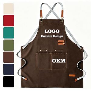 Canvas Sleeveless Bib OEM Waist Work <b>Apron</b> Reusable Lightweight Breathable Waterproof Oil Eco-Friendly Chef Restaurants Barista - Product Image 1