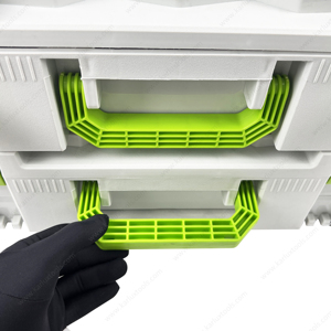 40x30x12cm impermeabile resistente alla polvere sistema di scatola di immagazzinaggio impilabile in plastica cassette degli attrezzi modulari con manici - Product Image 5