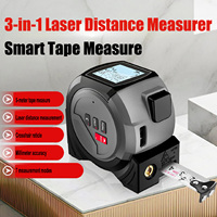 Mètre à ruban laser numérique de qualité industrielle avec niveau 3-en-1, haute précision 2,0 mm, portée jusqu'à 40 m, noir