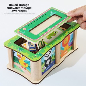 Blocs de construction en bois à grandes particules ABC pour l'éducation précoce, 26 lettres carrées cognitives pour l'apprentissage de l'anglais, pour les enfants de 5 à 7 ans, transfrontalier - Product Image 3