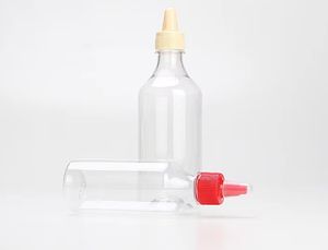 Botella para apretar de salsa de Chile de plástico PET transparente vacía personalizada con tapa giratoria para kétchup de mermelada de miel - Product Image 5