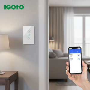 Interruptor de Pared Inteligente Igoto con Wifi, Control Remoto Táctil de Vidrio, Compatible con Alexa, Asistente de Google y Aplicación Tuya, 1 Canal - Product Image 5