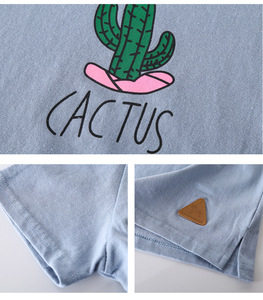 Conjuntos de Ropa para Niños, Pantalones Vaqueros a Cuadros con Estampado de Cactus de Tienda en Línea al por Mayor - Product Image 5