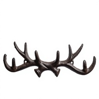 Porte-manteau et porte-chapeaux mural extérieur en métal moulé imitation bois de cerf, style antique, vintage