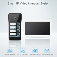 Videoportero Exterior HIWINK IP65 con 4 Botones de Llamada, Compatible con Desbloqueo Facial, por Vena de la Palma, NFC y Tarjeta IC, Cámara 2K