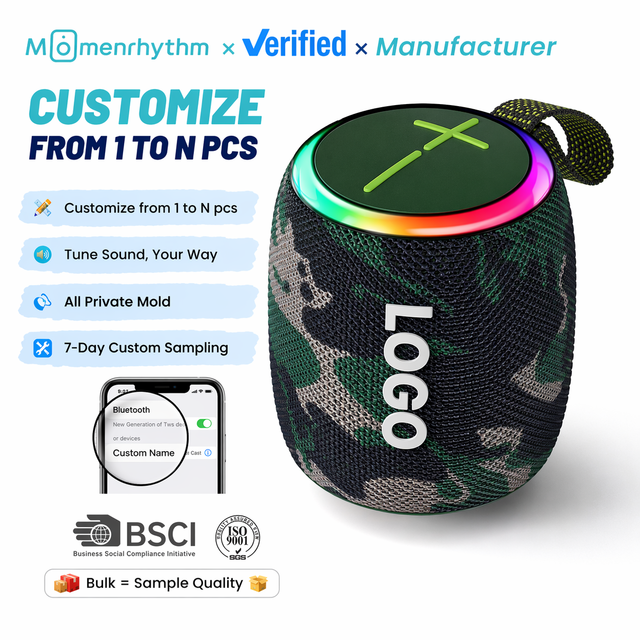 Customizable Mini Wireless RGB Portable Speaker BT5.4 USB FM Radio HiFi Surround Sound Outdoor S320 Music Box