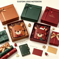 Carnet en PU personnalisé en forme de renne mignon, journal en cuir avec logo personnalisé, cadeau de Noël, carnet OEM ODM