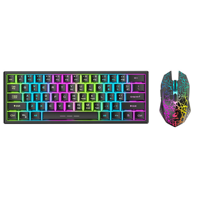 Freewolf T61 Wireless RGB Backlit Mechanical Keyboard and Mouse Set with USB Type-C Programmable Keys Private Mold Design