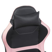 Chaise de bureau exécutive moderne en cuir avec accoudoirs réglables, ergonomique, style racing, dossier haut, pivotante, en tissu et acier inoxydable