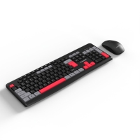Conjunto de Teclado y Ratón Inalámbrico 2.4G para Juegos, Personalizado, Delgado, Mini, Ergonómico, Resistente al Agua, Teclado de Tamaño Completo de 1600 DPI para PC de Escritorio
