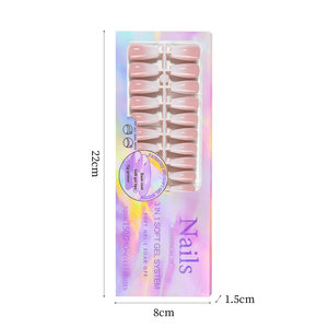 Lot de <span class=keywords><strong>faux</strong></span> <span class=keywords><strong>ongles</strong></span> en <span class=keywords><strong>gel</strong></span> souple 3-en-1 à presser, style French Ombre dégradé, sans couture, ultra-fins, réutilisables, en boîte - Product Image 6