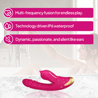 9-Frequenz Wasserdichter Vibrator mit Vaginaler Erwärmung, Saugfunktion und Einziehbarer Kombination für Weibliche Masturbation