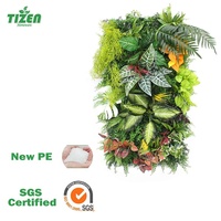 Tizen vente en gros fausse feuille verte Jungle toile de fond artificielle plante verticale herbe mur