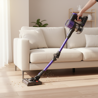 Aspirateur sans fil rechargeable 300W, moteur cyclonique sans balais, sans sac, pour la maison, la voiture et le nettoyage des poils d'animaux