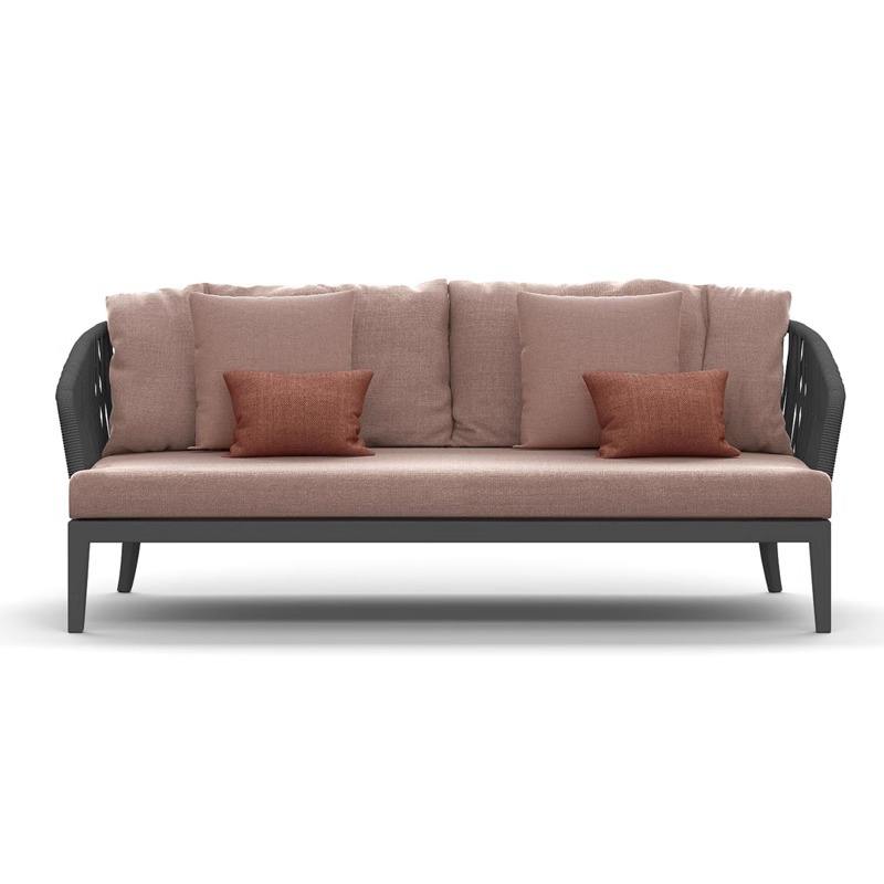 Sofá de tres plazas [con trenzado de cuerda para exteriores]