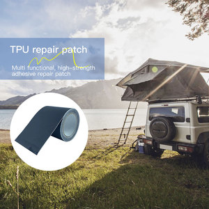 Patch kain perbaikan kuat hitam portabel, pita perekat perbaikan TPU tahan air untuk tenda berkemah, kasur tiup - Product Image 6