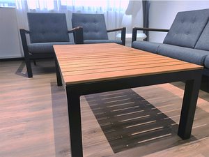 أثاث <span class=keywords><strong>Guangdong</strong></span> foshan خارجي مصنوع من الحديد الزهر ، أثاث منتجع حديث من خشب الساج للعيش في الفناء الخارجي - Product Image 5