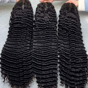 Perruques Lace Front en Cheveux Humains Vierges Brésiliens Remy, Ondulation Profonde, Brun Moyen, Sans Colle, Marque <span class=keywords><strong>Jazz</strong></span>, Haute Densité, Vente en Gros - Product Image 3