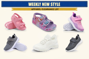 Lote al por mayor de calzado infantil para niños y niñas, estilos variados, zapatillas, sandalias, zapatos de lona, mocasines, zapatos de tenis para tiendas minoristas - Product Image 1