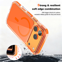 Coque Magnétique Antichoc Transparente pour iPhone 17 16 15 avec Protection Métallique de l'Objectif, Dos Rigide Brillant en PC, Compatible Charge Sans Fil