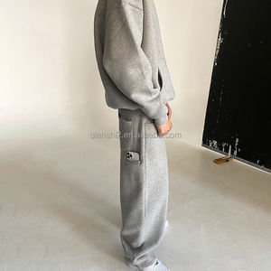 QIANSHI Fabricant de Survêtements Unisexe en 100 % Coton, Ensemble de Survêtement Ample et Oversize de Haute Qualité pour Hommes avec Sweat-shirt à Capuche et <span class=keywords><strong>Pantalon</strong></span> - Product Image 3