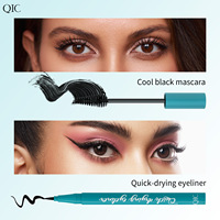 Produk Baru Fashion 2 in 1 Eyeliner Cair dan Maskara Set Riasan Tahan Lama Riasan Mata Alami Label Pribadi