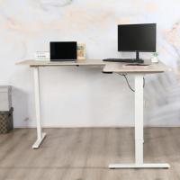 Bureau en forme de L moteur unique 3 pieds électrique ergonomique assis debout coin bureaux d'ordinateur bureau réglable en hauteur