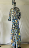 Costume de Scène Métallique Effet Miroir pour Adultes Or/Argent – Idéal pour Spectacles de Danse, Festivals de Musique, Mariages, Bars et Fêtes d'Halloween