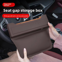 Organisateur de rangement de luxe pour l'espace entre les sièges de voiture, boîte de rangement en cuir PU, porte-gobelet, poche latérale pour accessoires intérieurs de voiture, sac de console automobile