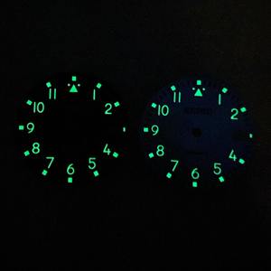 メーカーカスタムメイド最高品質ブラックシルバー316Lステンレス鋼28.5mmウォッチフェイスNH35グリーンスーパールミナスウォッチダイヤル - Product Image 4