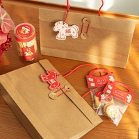 Bolsa de Regalo de Papel Recubierto Personalizada con Cierre de Cuerda, Laminación Mate, Portátil, Ecológica, para Envasado de Alimentos, Panadería, Galletas, Sushi, Venta al por Menor