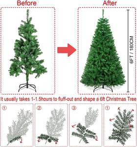 Arbres de Noël de luxe pré-éclairés de 4 pieds 5 pieds 6 pieds 7 pieds 8 pieds 9 pieds 10 pieds Arbres de Noël PE personnalisés avec ornements - Product Image 6