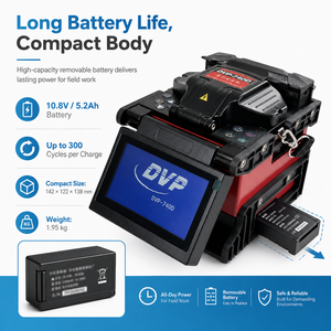 เครื่องเชื่อมต่อใยแก้วนำแสงแบบพกพาออลอินวัน น้ำหนักเบา พร้อมหน้าจอ LCD ความละเอียดสูง ที่หนีบ 3 in 1 ระบบทำความร้อนอัตโนมัติ - Product Image 4