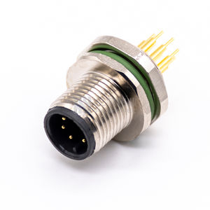 Carcasa de metal niquelado de latón, de 7 pines contactos dorados, montaje en PCB, conector de montaje en panel M12 - Product Image 6