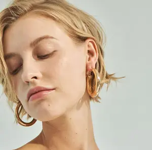 Bán Hot Jstar Thời Trang Bông Tai Kim Cương Phụ Nữ Shinny Big Hoop Earrings Đối Với Phụ Nữ Bông Tai